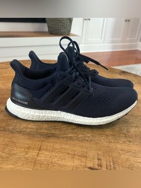adidas Ultra Boost Men's Running Shoes - Dark Blue and White